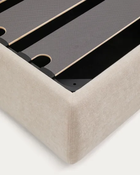 Кровать Dafra бежевого цвета из шенилла с ящиком для хранения 180 х 200 см