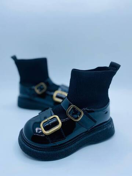 Ботинки черные для девочек Buba Double Castle