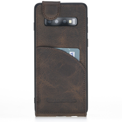 Кожаный чехол флип для Samsung Galaxy S10 Plus Bouletta FlipCase серо-коричневый g6