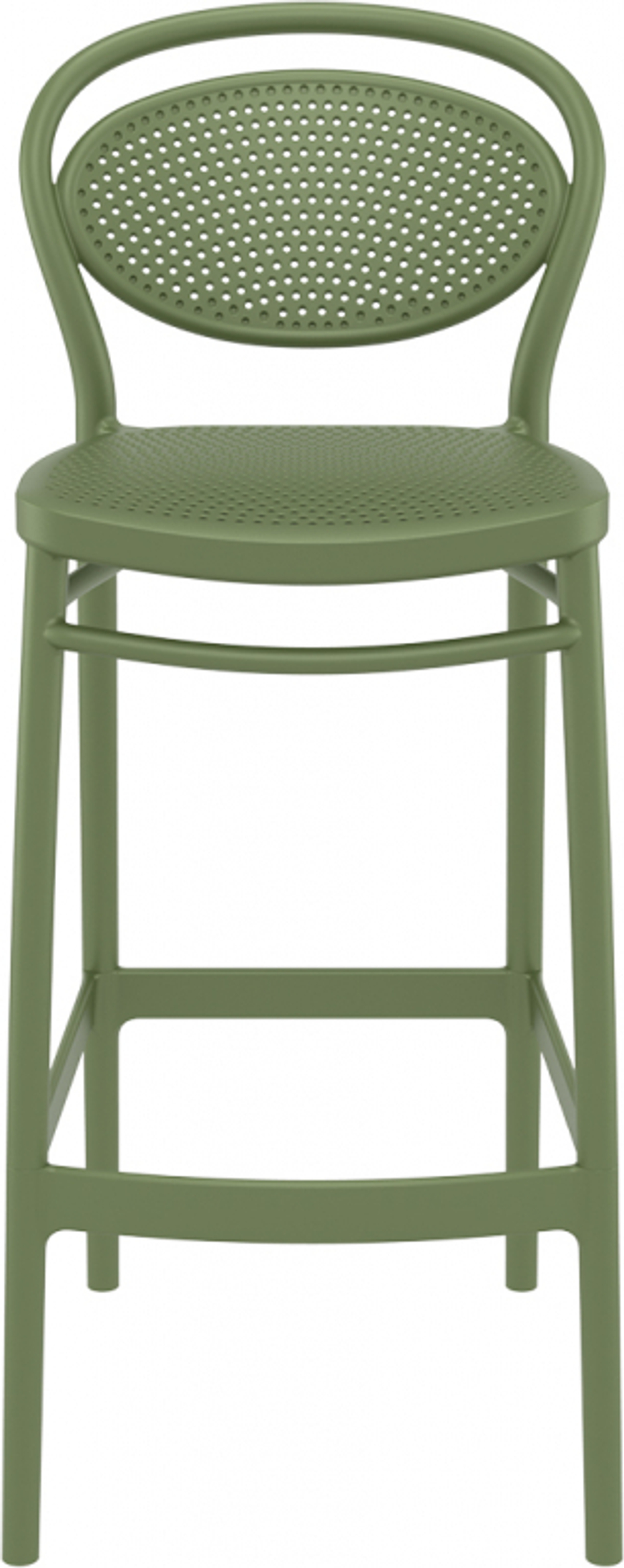 Стул пластиковый барный Siesta Contract Marcel Bar 75, оливковый