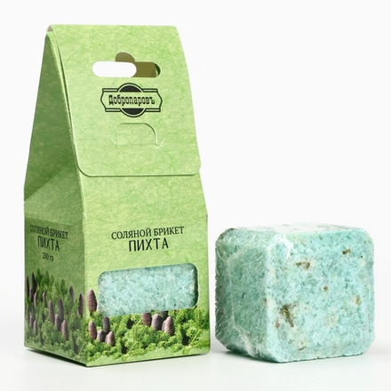 Соляной брикет Пихта в кубе 200гр
