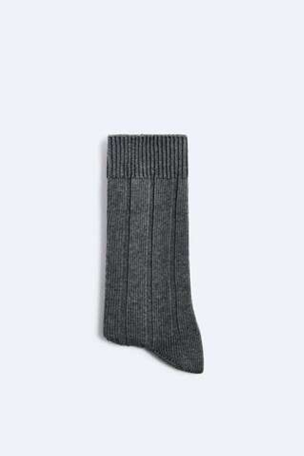 ZARA НОСКИ В РУБЧИК, СЕРЫЙ