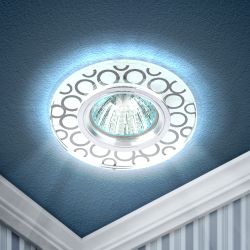 DK LD46 SL Светильник ЭРА декор cо светодиодной подсветкой MR16, зеркальный | Встраиваемые LED светильники