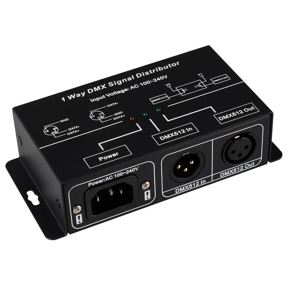 Усилитель DMX-сигнала LN-DMX-1CH (220V) (Arlight, IP20 Металл, 1 год) 016921