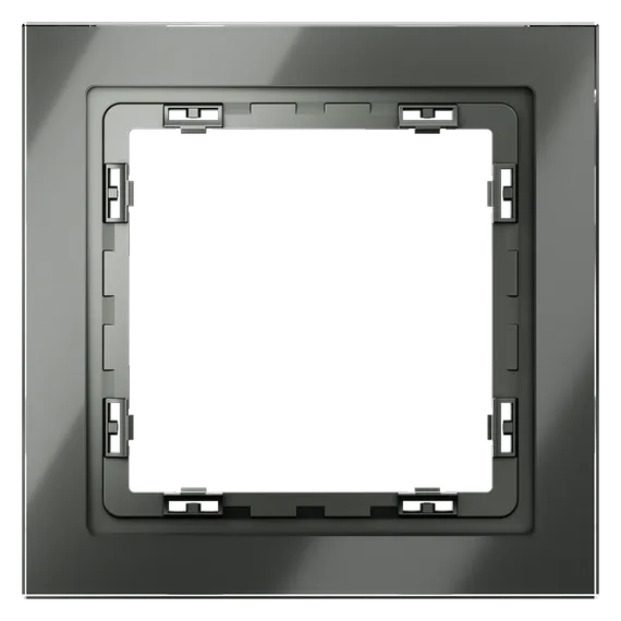 Рамка стеклянная VOLTUM S70 на 1 пост, (титан, стекло) vls110106