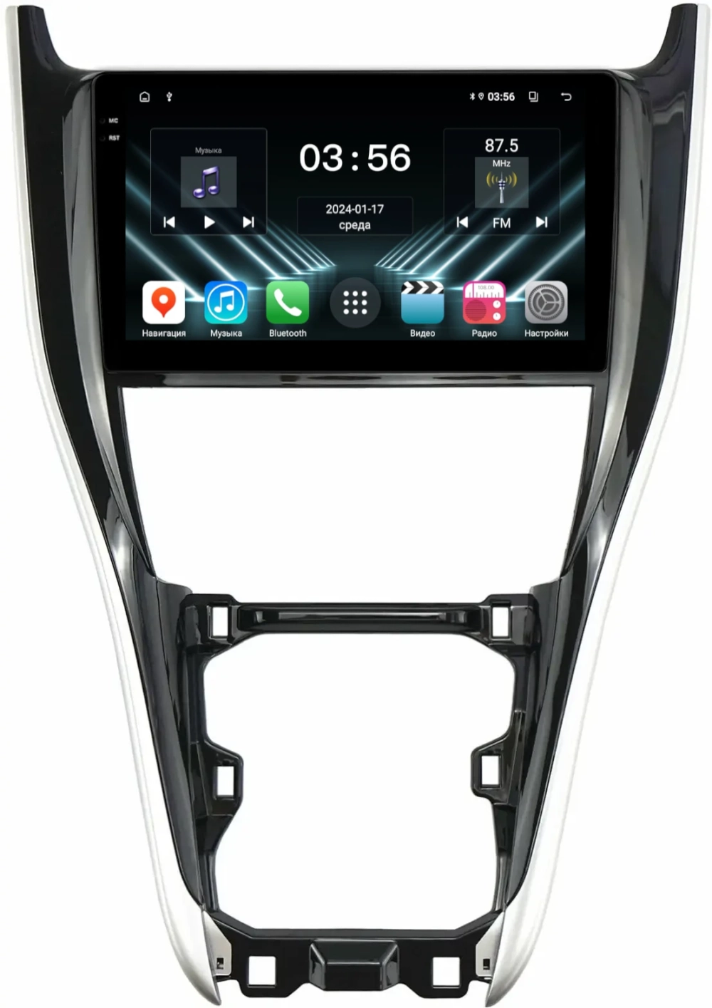 Магнитола для Toyota Harrier 3 XU60 2017-2020 (большая рамка) - FarCar DX10-9534F3 монитор 10.36" IPS на Android 13, 4+64Гб, CarPlay