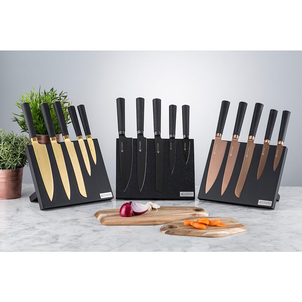 Набор из 5 ножей и подставки titan copper