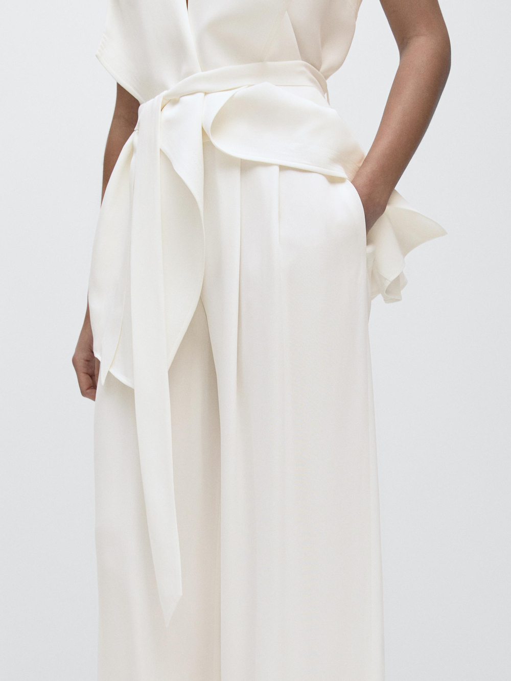 Massimo Dutti Брюки из крепа, белый