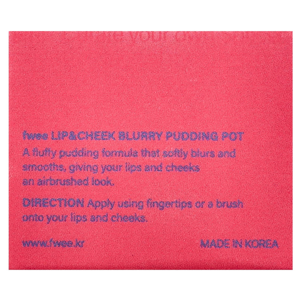 fwee, Lip & Cheek Blurry Pudding Pot, RD01 D-Day, 5 г (0,17 унции)