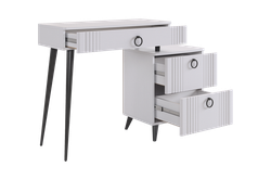 Туалетный столик "Ева" без зеркала (белое дерево/белый матовый) 1100*428*756