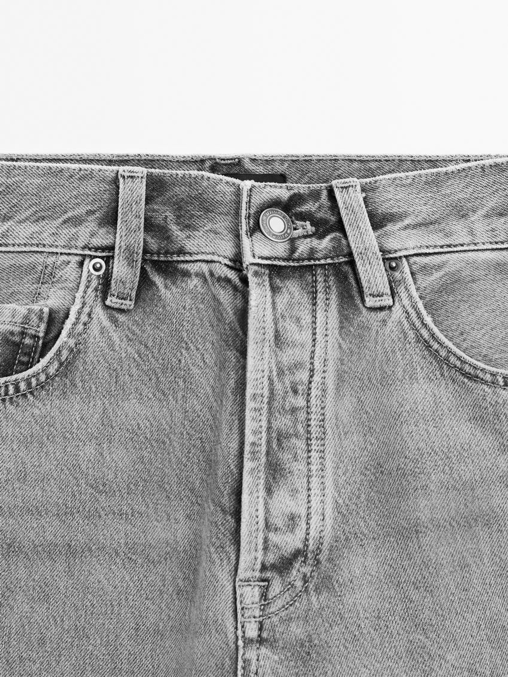 Massimo Dutti Джинсы прямого кроя из смесового хлопка с высокой посадкой, маренго