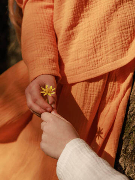 Юбка удлинённая Mjölk Горчичный желтый, из муслина