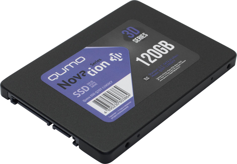 Накопитель SSD 120 Gb SATA 6Gb/s QUMO Novation &lt;Q3DT-120GSCY&gt; 2.5" 3D TLC
