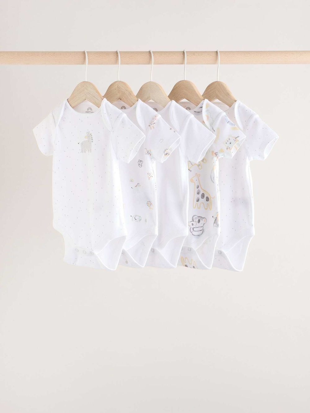 Боди с коротким рукавом для малышей Next E57-522, 5 шт., Белый