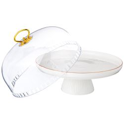 ТОРТОВНИЦА LEFARD "HERBAL" НА НОЖКЕ 28*23,5 СМ С ПЛАСТИКОВОЙ КРЫШКОЙ (КОР=6ШТ.)