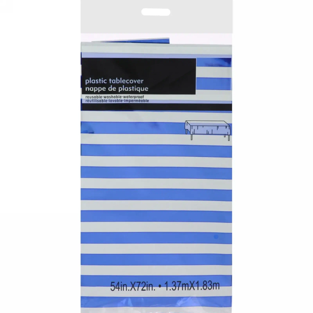 Скатерть фольгированная «Фантазия» 137*183см цвет голубой, пвх