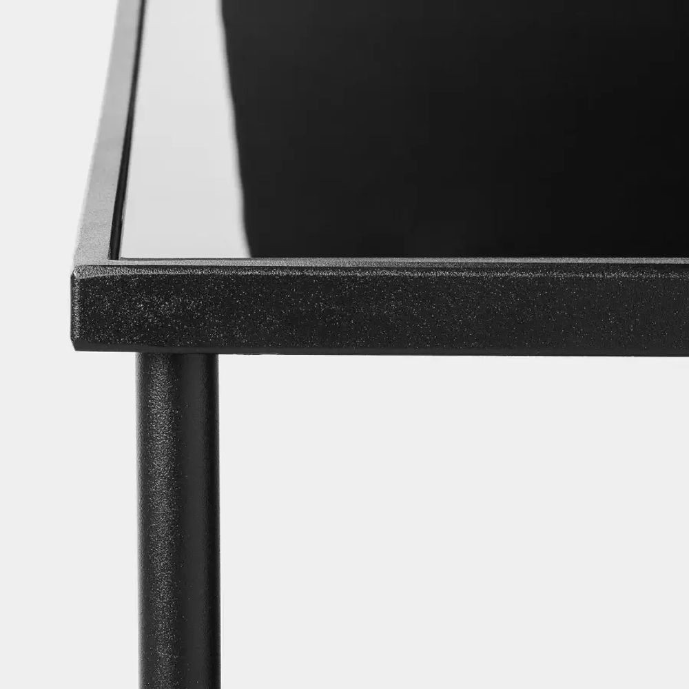 Журнальный стол - IKEA ИКЕА ÄSPERÖD,114х57х47 см, черный/стекло черное