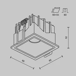 Встраиваемый светильник Альфа / Alfa LED 10 Вт 4000 К 60° Technical dl043-01-10w4k-sq-b-1