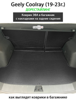 Коврик ЭВА в багажник с накладками на задние сидения для Geely Coolray I (19-23г.) дорестайлинг