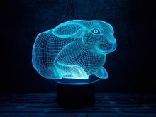 Ночник детский 3D Светильник Кролик