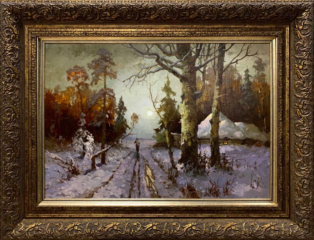 Быков В. А. (род. 1958). Ночной путник. Масло. 2020 г.