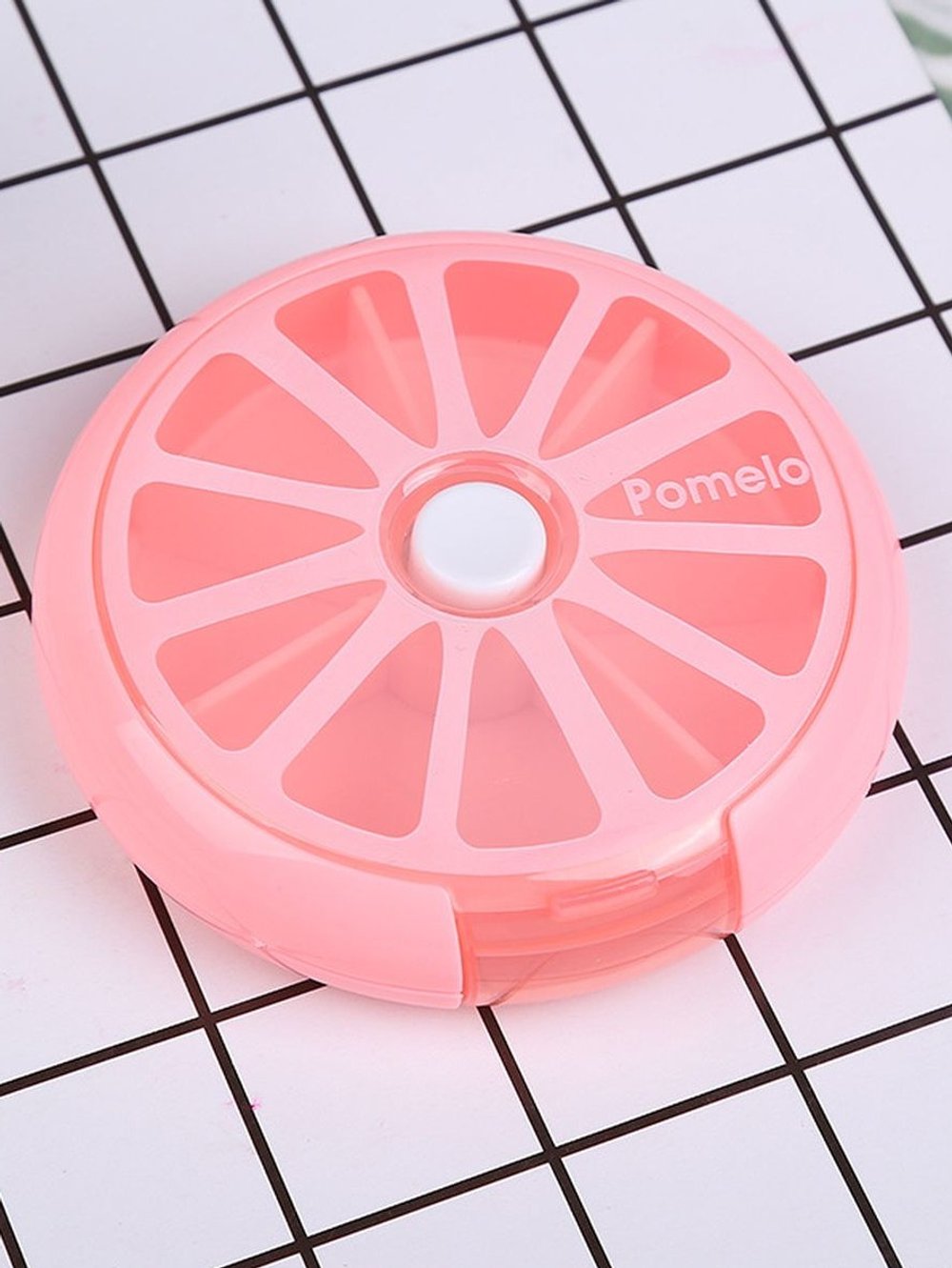 Таблетница маленькая круглая розовая (М11-025)