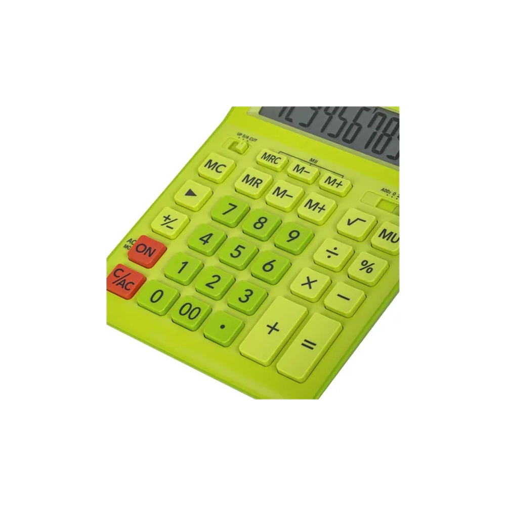 Калькулятор CASIO 12 р., САЛАТОВЫЙ, GR-12C-GN-W-EP