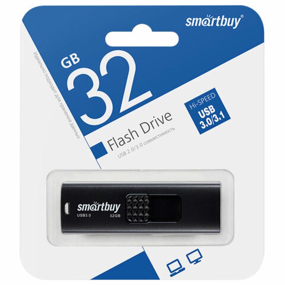 Флеш-диск 32 GB SMARTBUY Fashion USB 3.0, черный, SB032GB3FSK