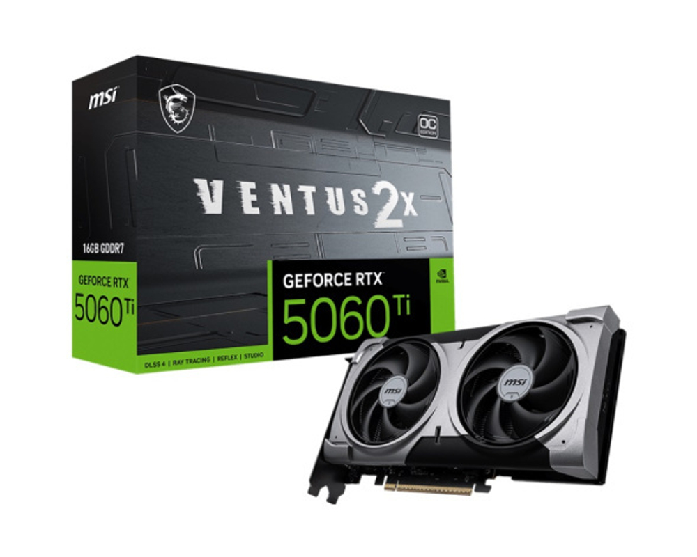 Видеокарта MSI GeForce RTX 5060 TI VENTUS 2X OC PLUS (RTX 5060 Ti 16G VENTUS 2X OC PLUS)