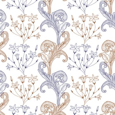 Seamless pattern. Botanical decorative element of the plant.