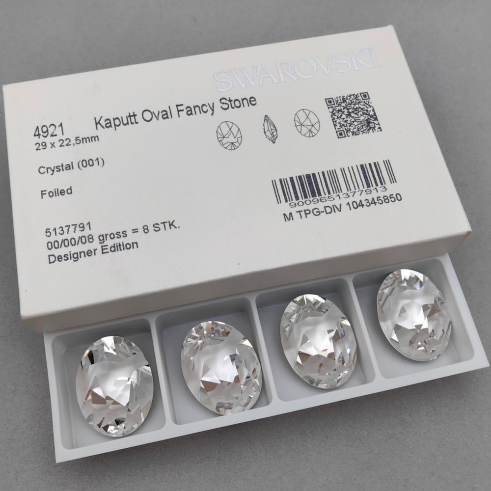 Swarovski 4921 Kaputt Oval, Crystal F