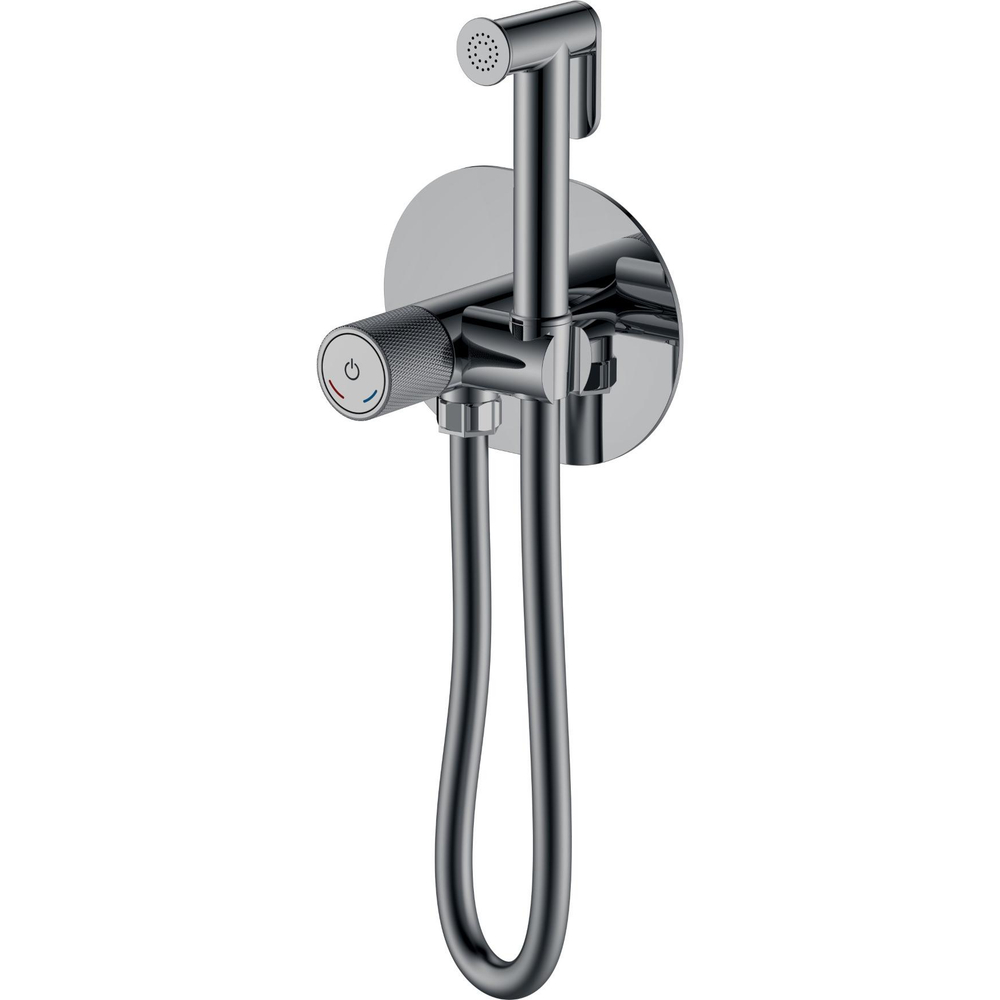 Гигиенический душ Boheme Tech 157-SGM С ВНУТРЕННЕЙ ЧАСТЬЮ, со смесителем, Shine Gun Metal