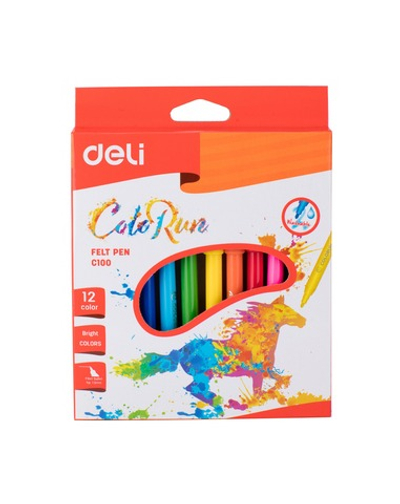 Фломастеры 12цв. Deli ColoRun вентилируемые EC10000