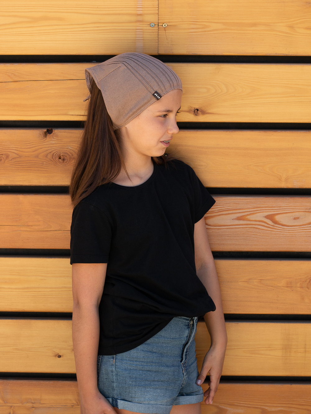 Косынка вязаная хлопковая (Бежевый)