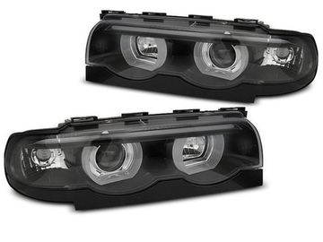 Передние фары 3D Angel Eyes для BMW 7 E38 (94-01) черные