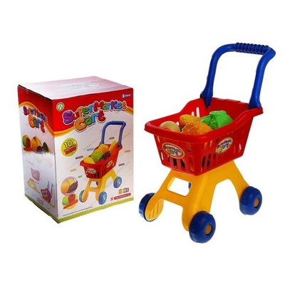 Игровой набор Супермаркет, тележка с продуктами, 10 предметов, высота 50 см
