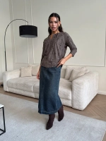 Блузка нарядная трикотажная офисная рукав 3 4