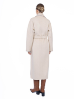 Женское кашемировое пальто с кантом по бортам