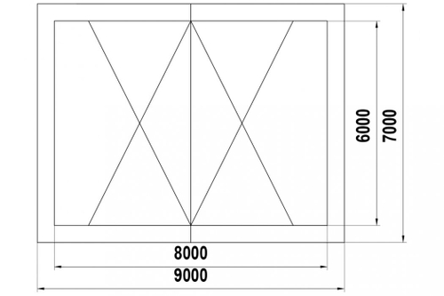 Теневой навес двойной 48м2 ТН-2-8х6