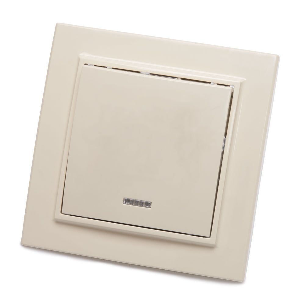 Выключатель 1-кл ЭРНА с индикатором слоновая кость PSW10-9001-02