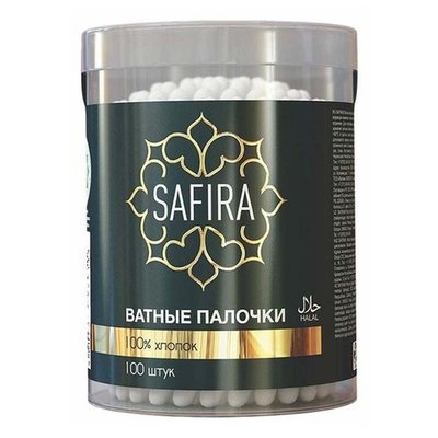 Ватные палочки SAFIRA (цилиндр) 100шт