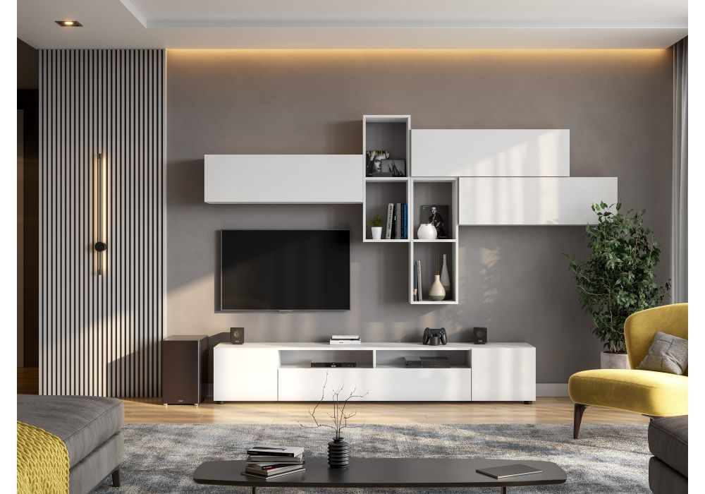 ТВ-Тумба Валенсия белый текстурный