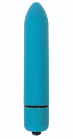 Голубая вибропуля с заострённым кончиком - 9,3 см. (Цвет: голубой)
