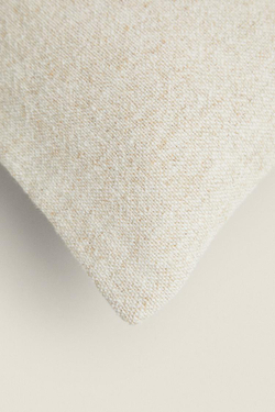 ZARA HOME ЧЕХОЛ ДЛЯ ДЕКОРАТИВНОЙ ПОДУШКИ С ВЫШИВКОЙ В ПОЛОСКУ, СВЕТЛО-БЕЖЕВЫЙ