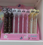 Ручка гелевая "Панда/Кошка", 0,5мм, синяя, 4 вида микс