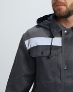 Костюм Нейч-2 СОП с капюшоном К. (тк.Смесовая,210) п/к, т.серый/св.серый