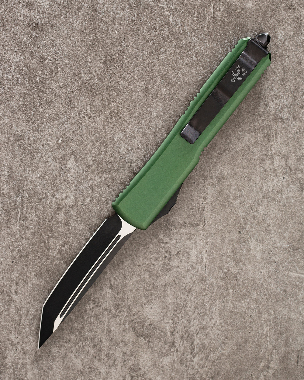 Автоматический складной нож SteelBro ULTRATECH T/E OD STANDARD VG-10 Cryo (123-1OD) (зеленый) фронталка/выкидуха