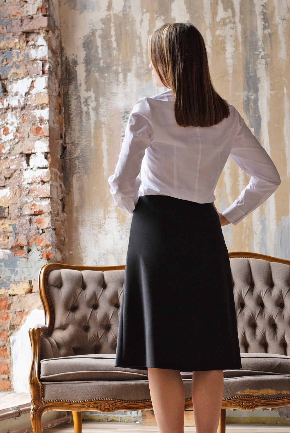 Юбка-миди 3436ВЕ, черный #70Ч013436ВЕ