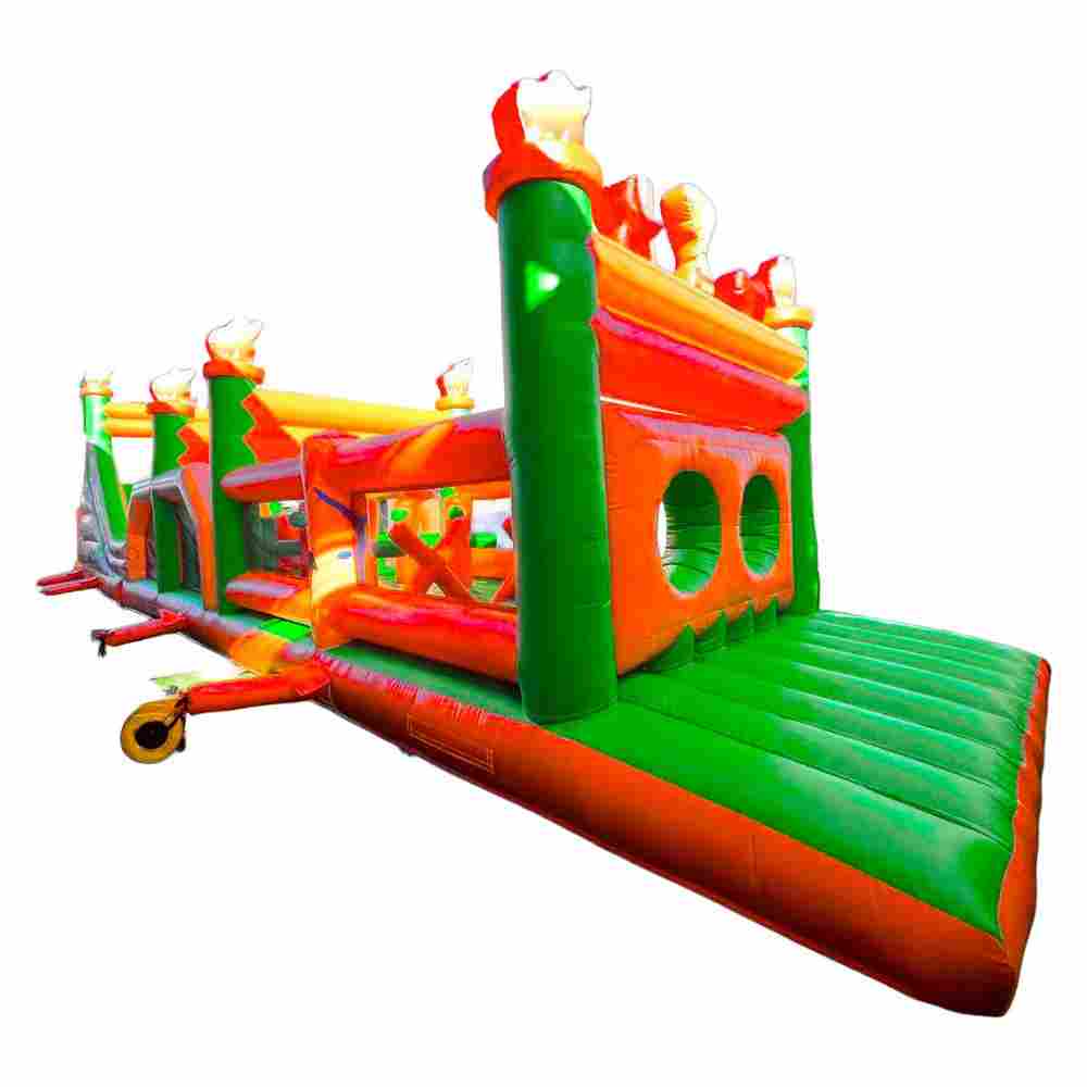 Коммерческая надувная полоса препятствий «Огненный рубеж», 15×3×4 м