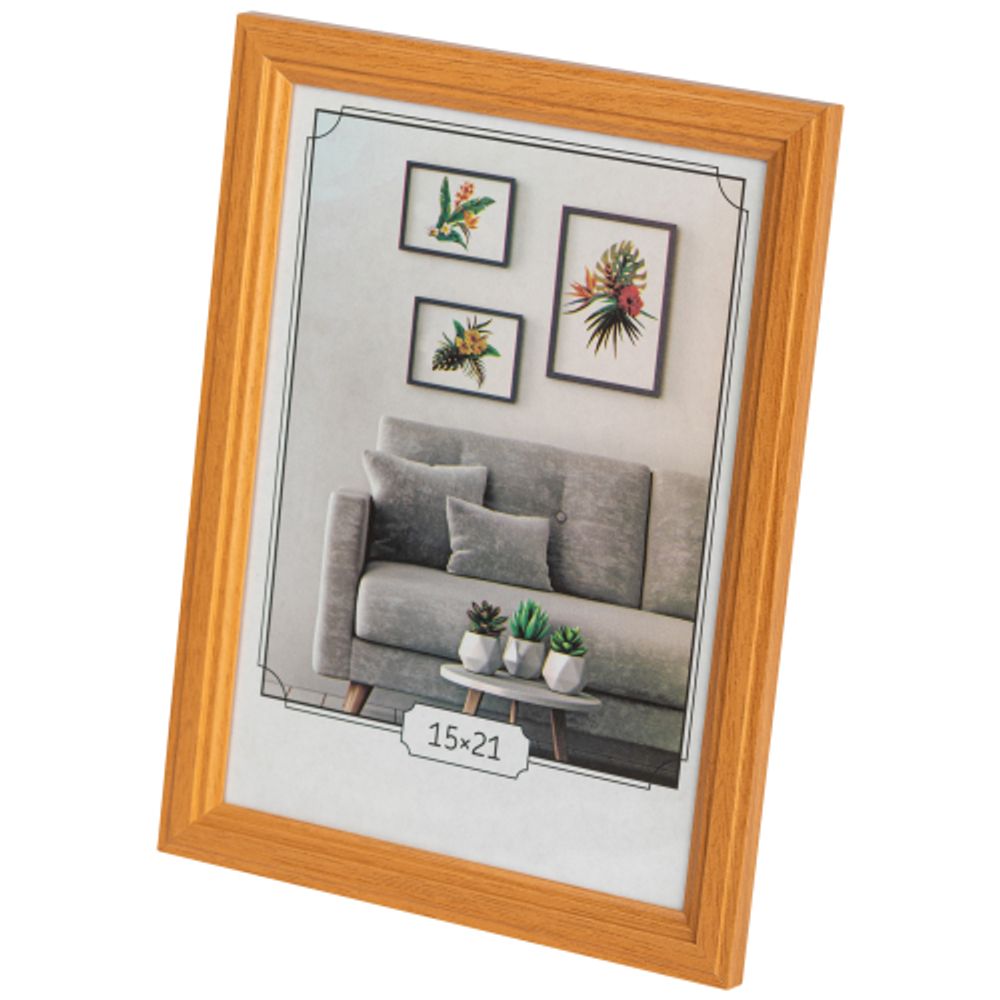 Фоторамка Image Art С22 МДФ универсальная 15х21 цвет янтарь вставка прозрачный пластик | Image Art